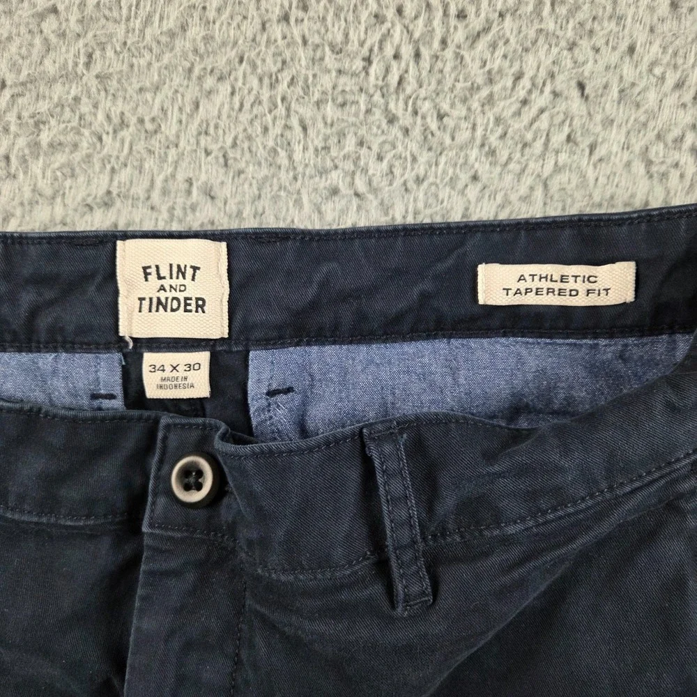 Flint and Tinder Pants Mens‎ 34x30 Blue Athletic Tapered Fit Chino Casual Cotton